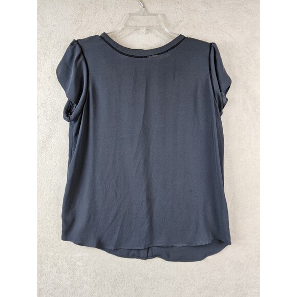 LOFT Women's Back Button Chiffon Blouse Top Grey Size S - Picture 1 of 3
